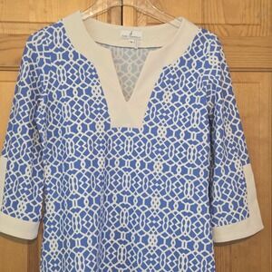 Jude Connally Tunic Dress Womens S 3/4 Sleeve Made USA Resort